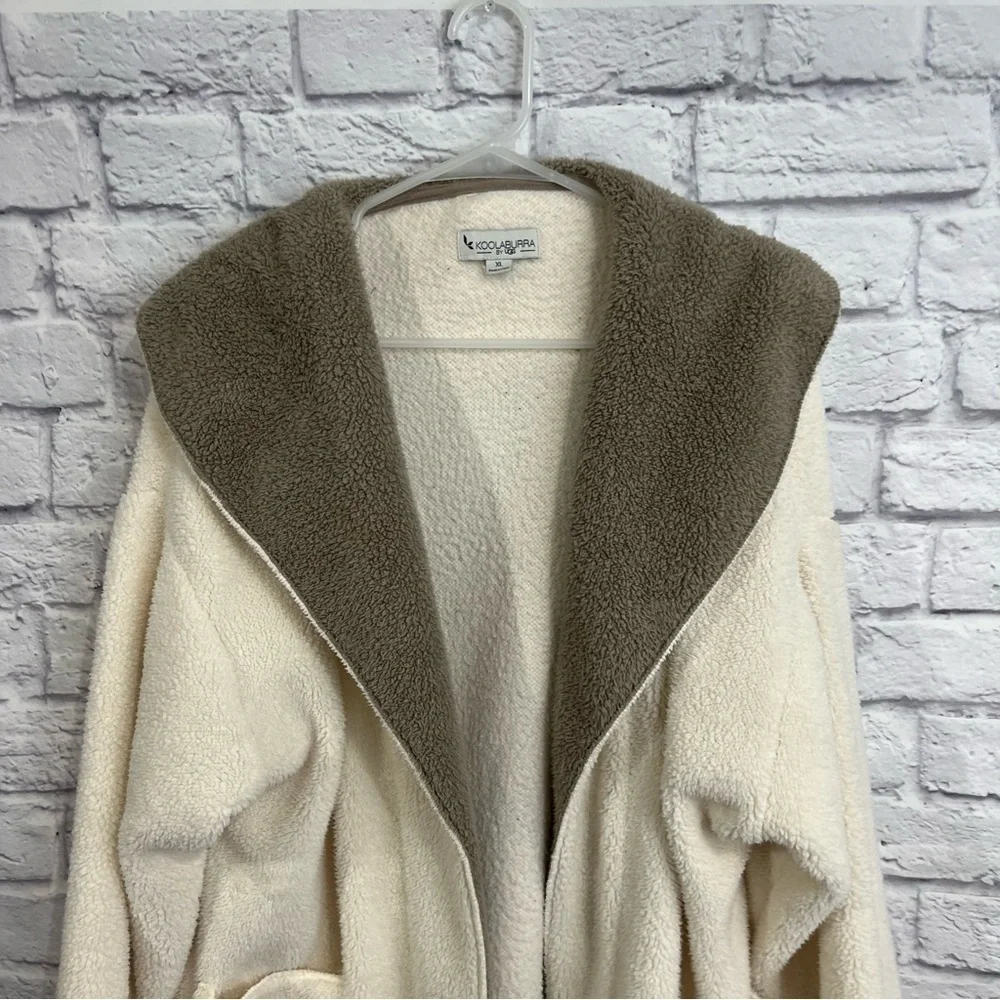 Koolaburra by UGG Sherpa Fleece Shawl cardigan XL pockets open front
